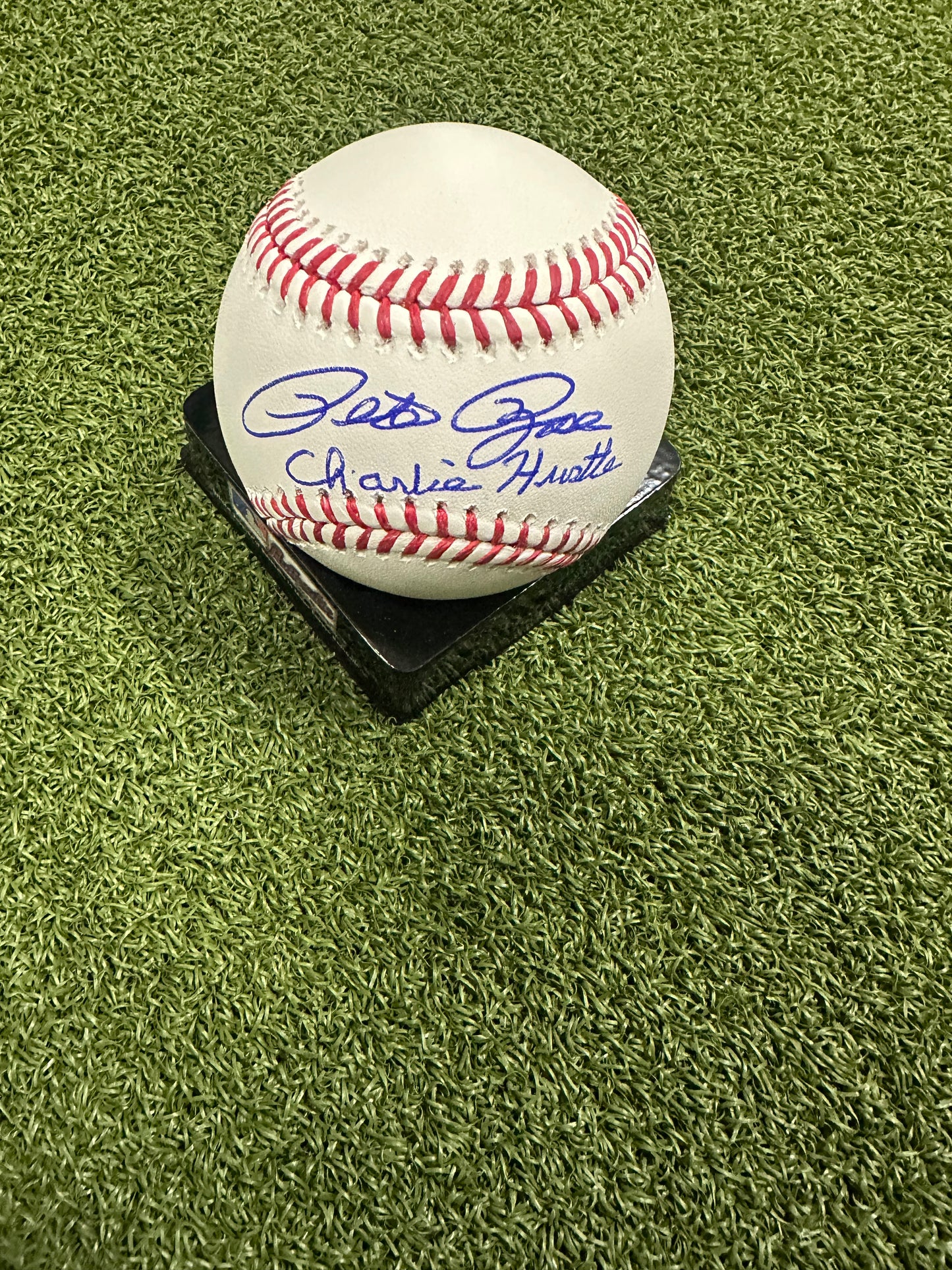 Pete Rose Signed Baseball “Charlie Hustle”