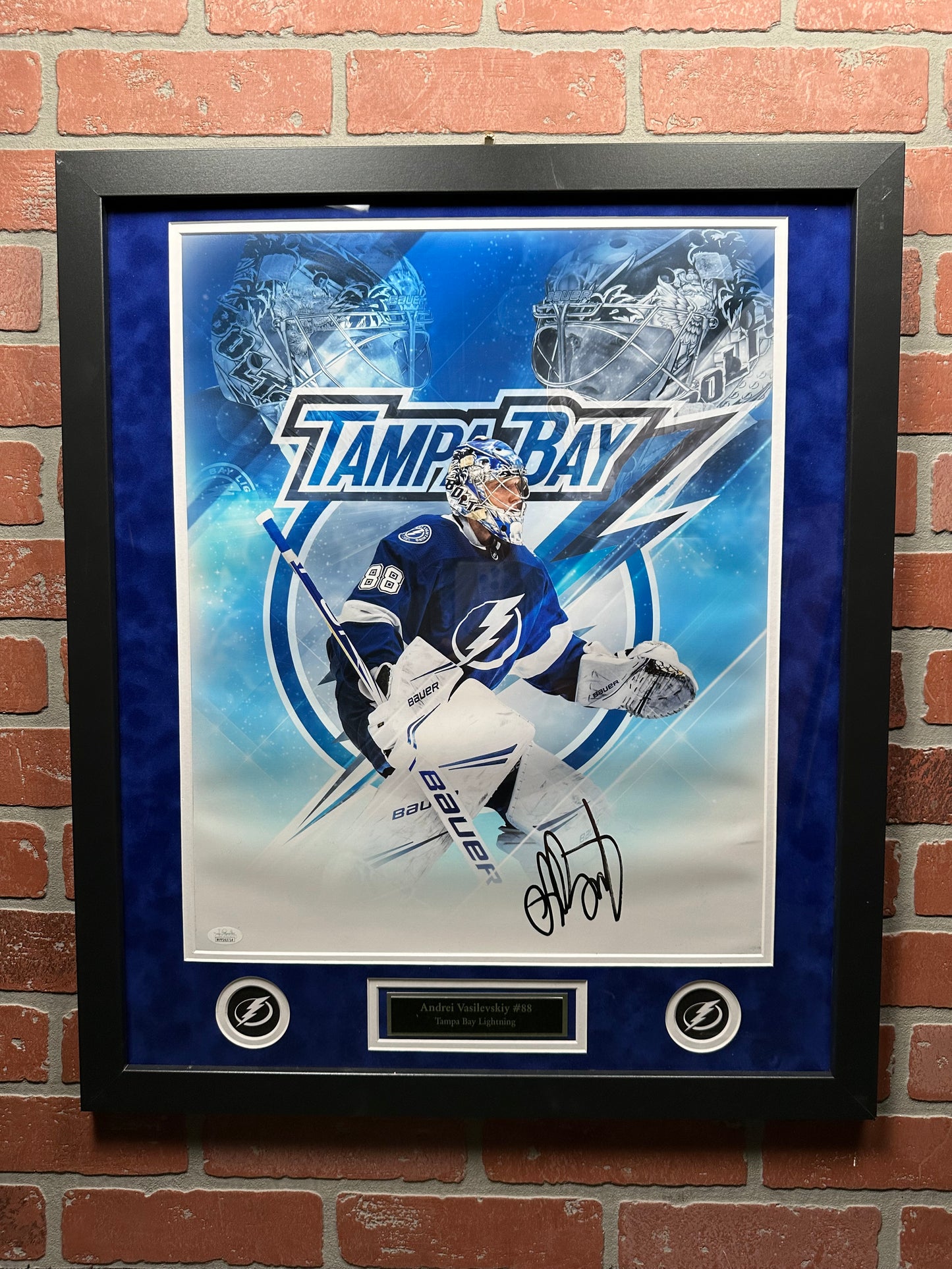 Andrei Vasilevskiy Autographed 16x20 Framed Tampa Lighting