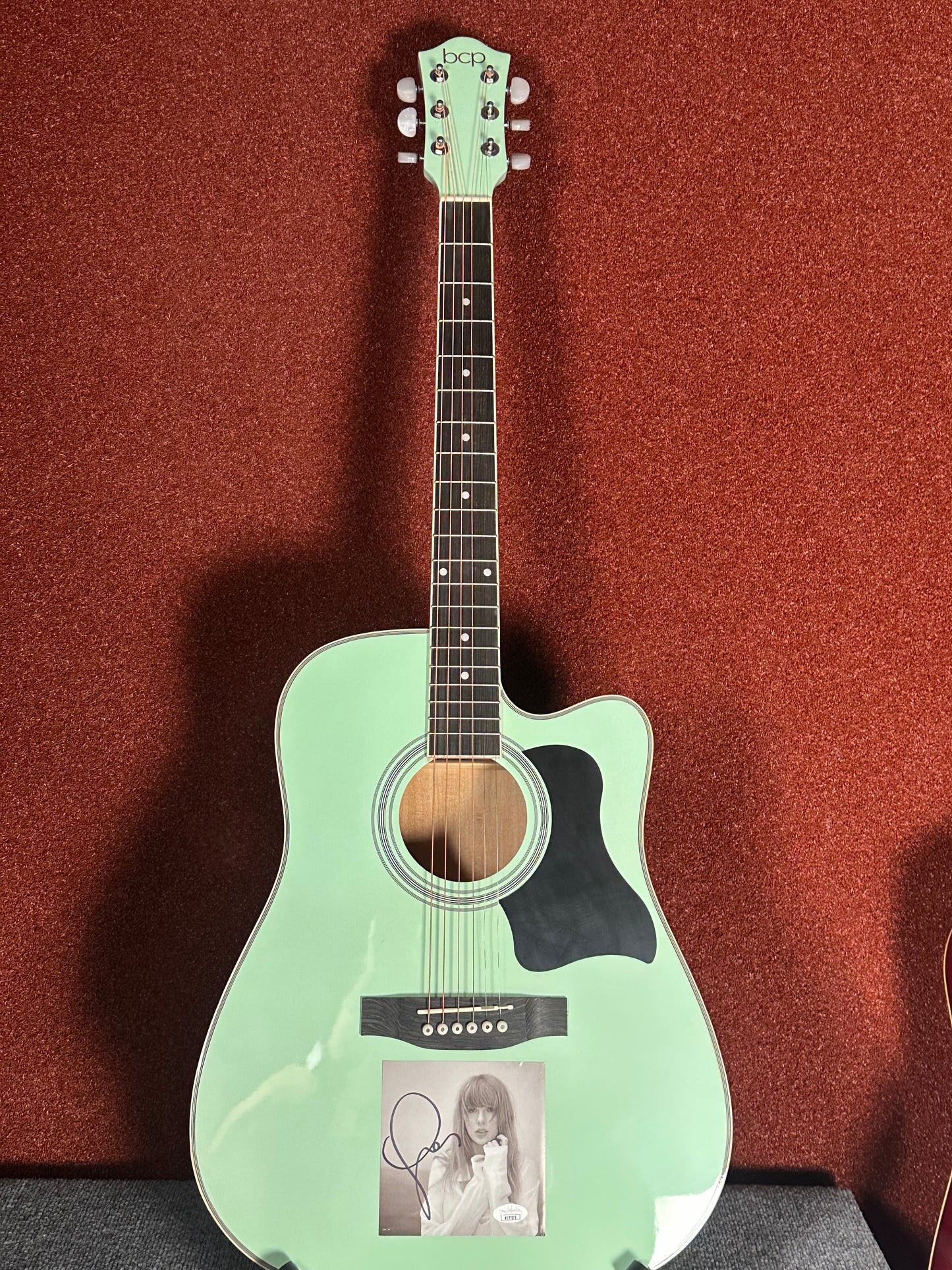 Taylor Swift Green Autographed College Guitar