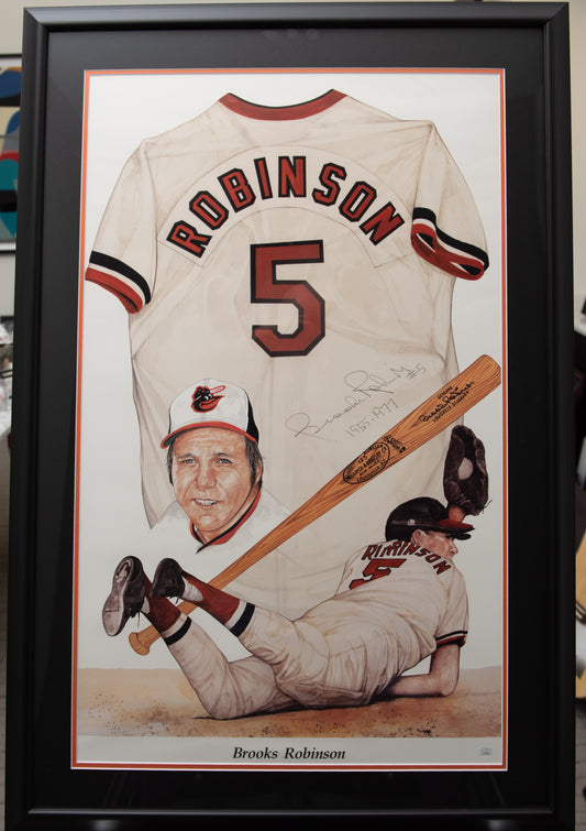 HOF Baltimore Orioles Brooks Robinson Signed/Framed Lithograph