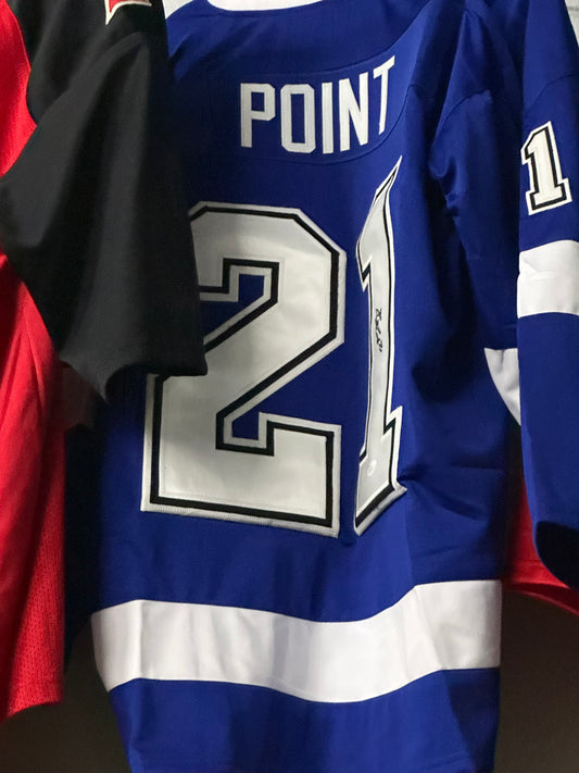 Tampa Lightning Brayden Point Blue Autographed Jersey