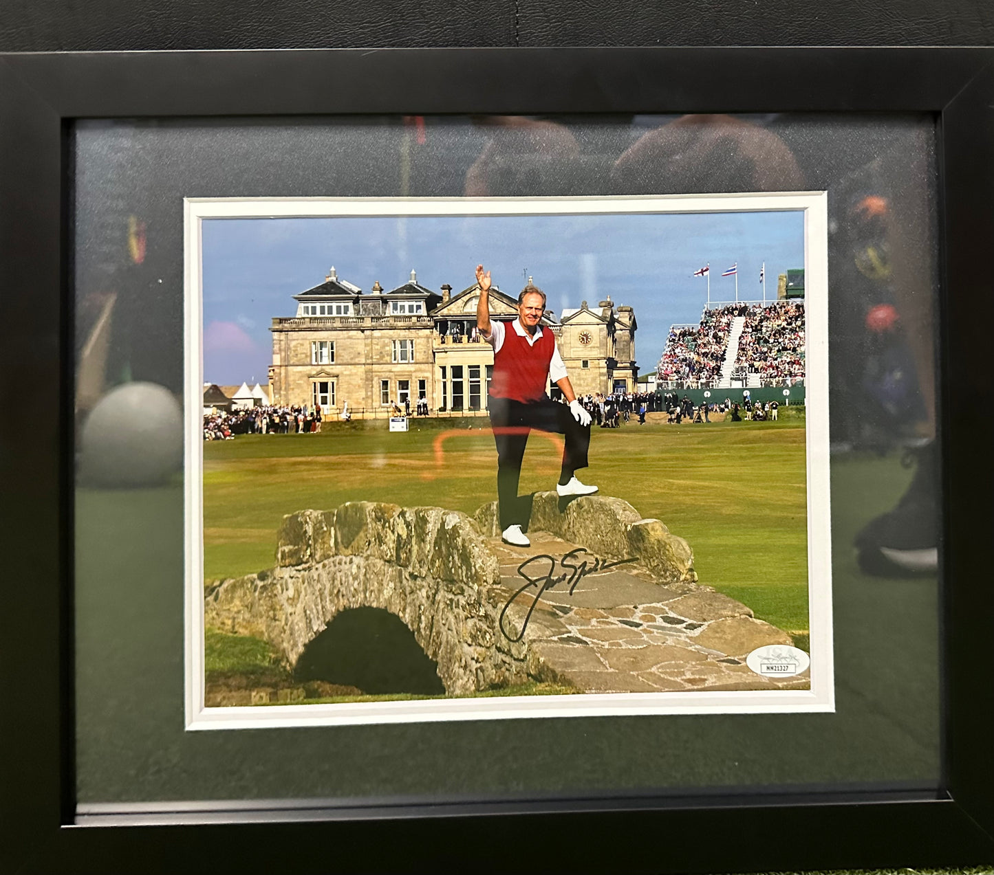 Jack Nicklaus Autographed Framed Picture on the St. Andrew’s Bridge