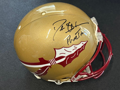 Deion Sanders Signed FSU Helmet Riddell inscribed Prime Time