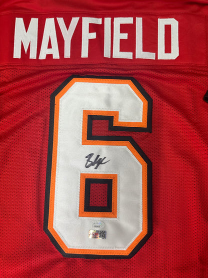 Tampa Bay Buccaneer Baker Mayfield Red Signed Jersey