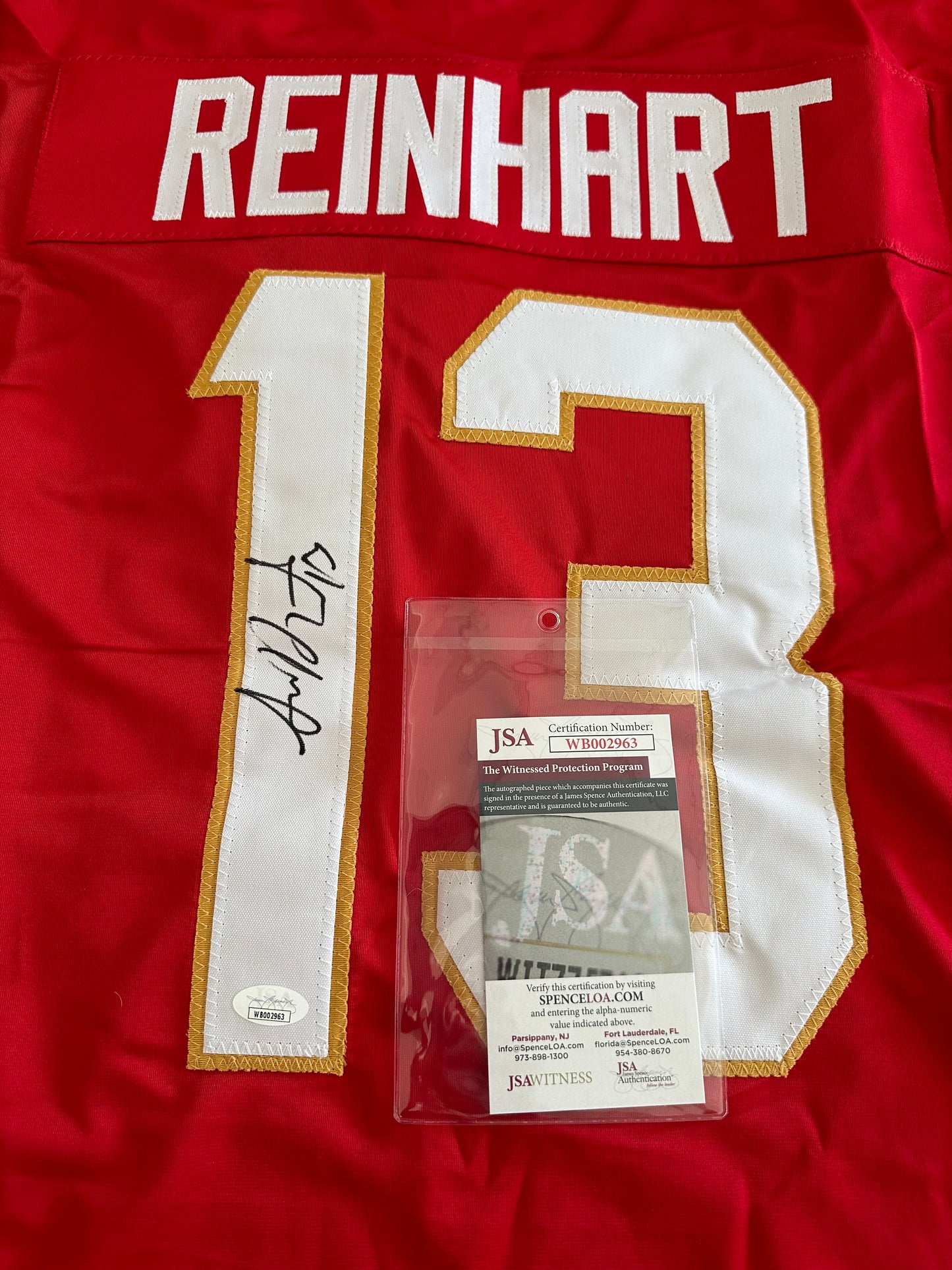 NHL Florida Panther Sam Reinhart Autographed Jersey Authenticated JSA