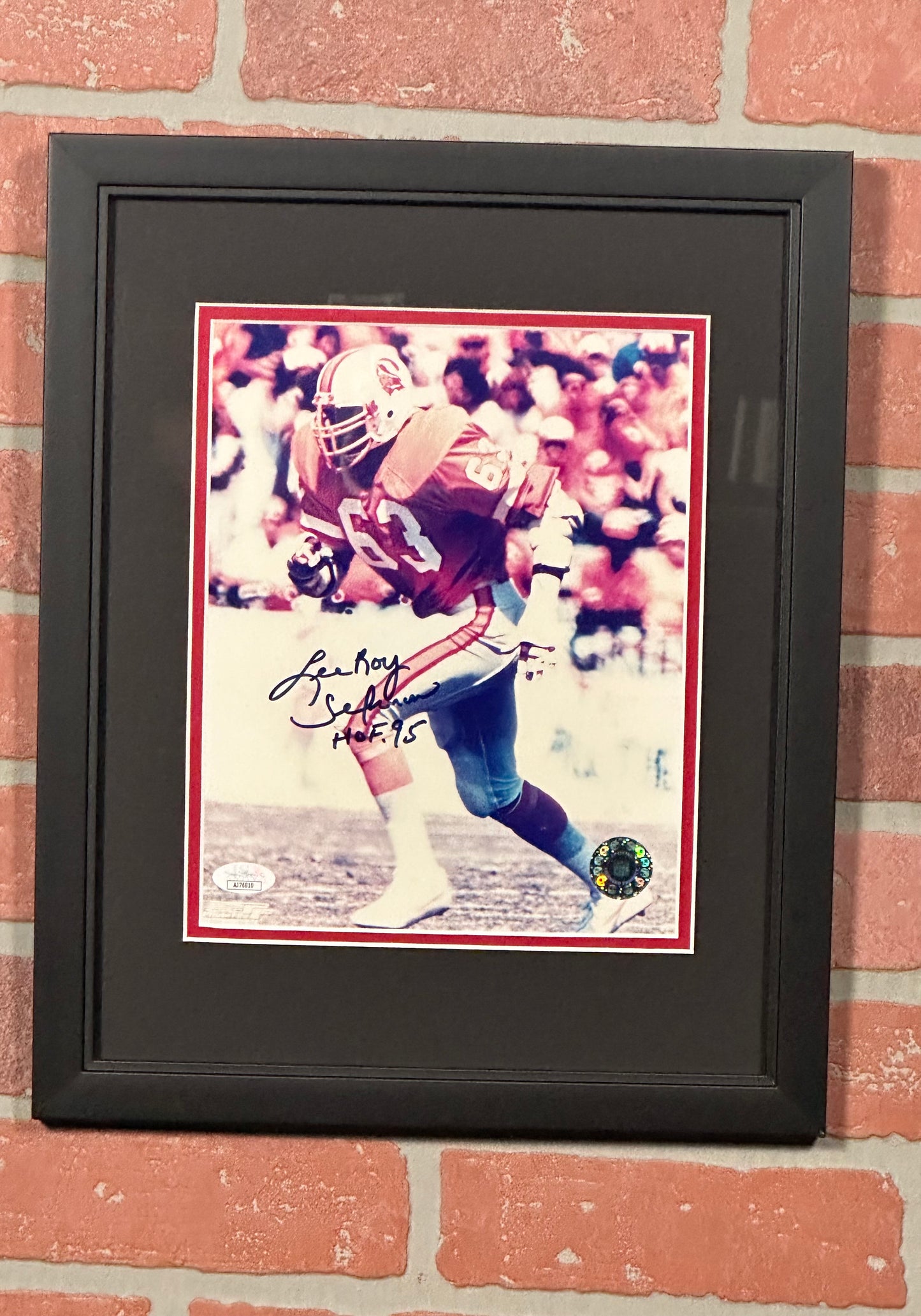 Lee Roy Selmon Autographed Framed Picture inscribed HOF