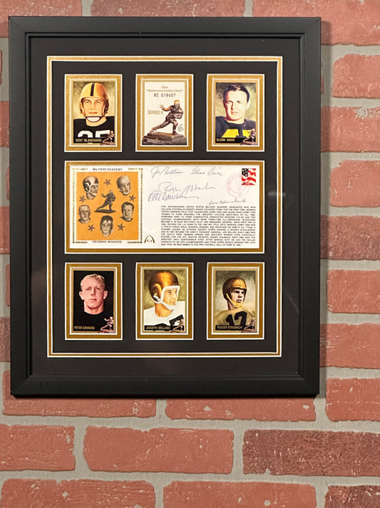 Gateway Framed and Autographed by Five Heisman Trophy Award Winners From Army and Navy