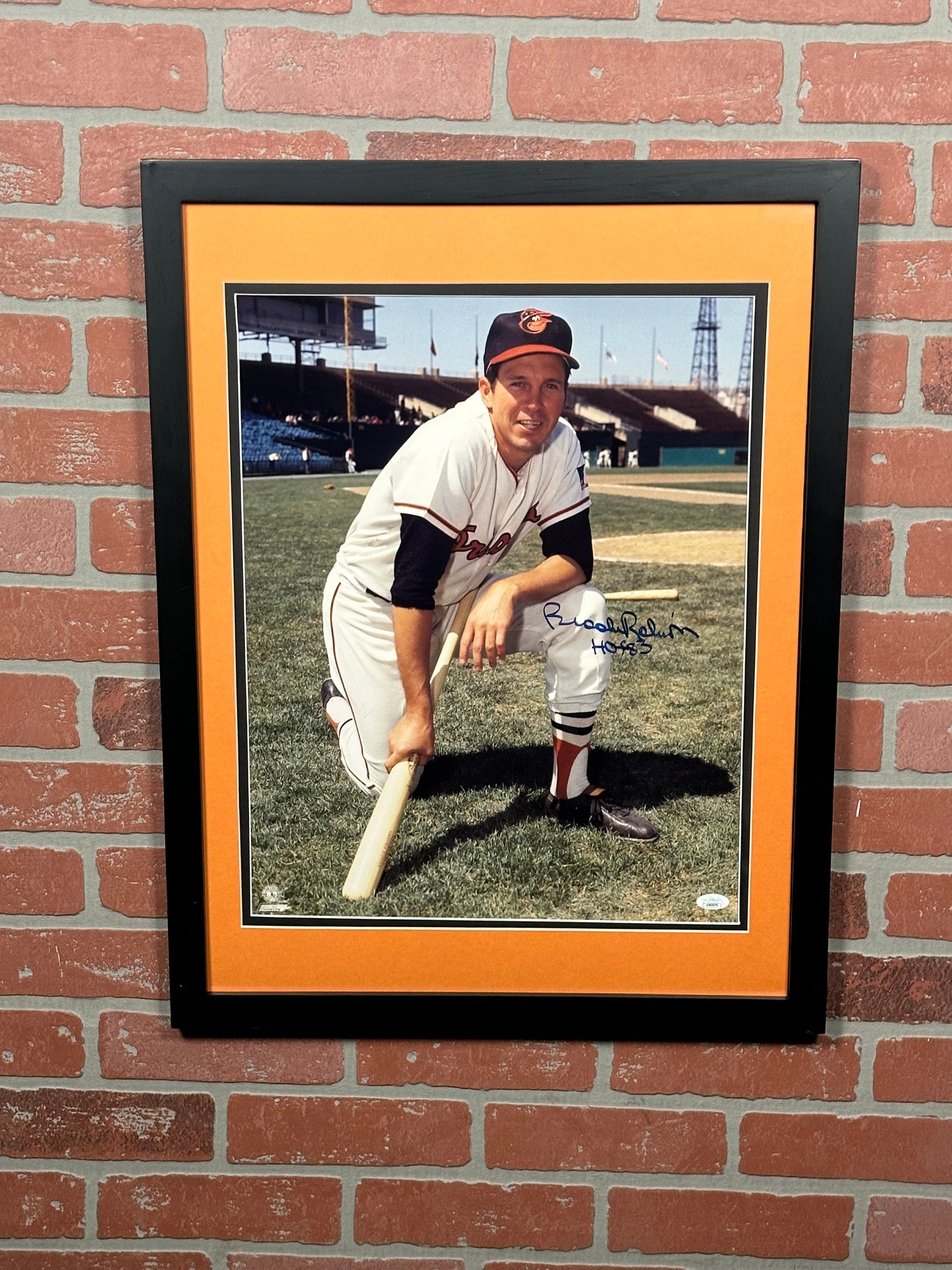 Baltimore Orioles HOF Autographed Framed Picture of Brooks Robinson