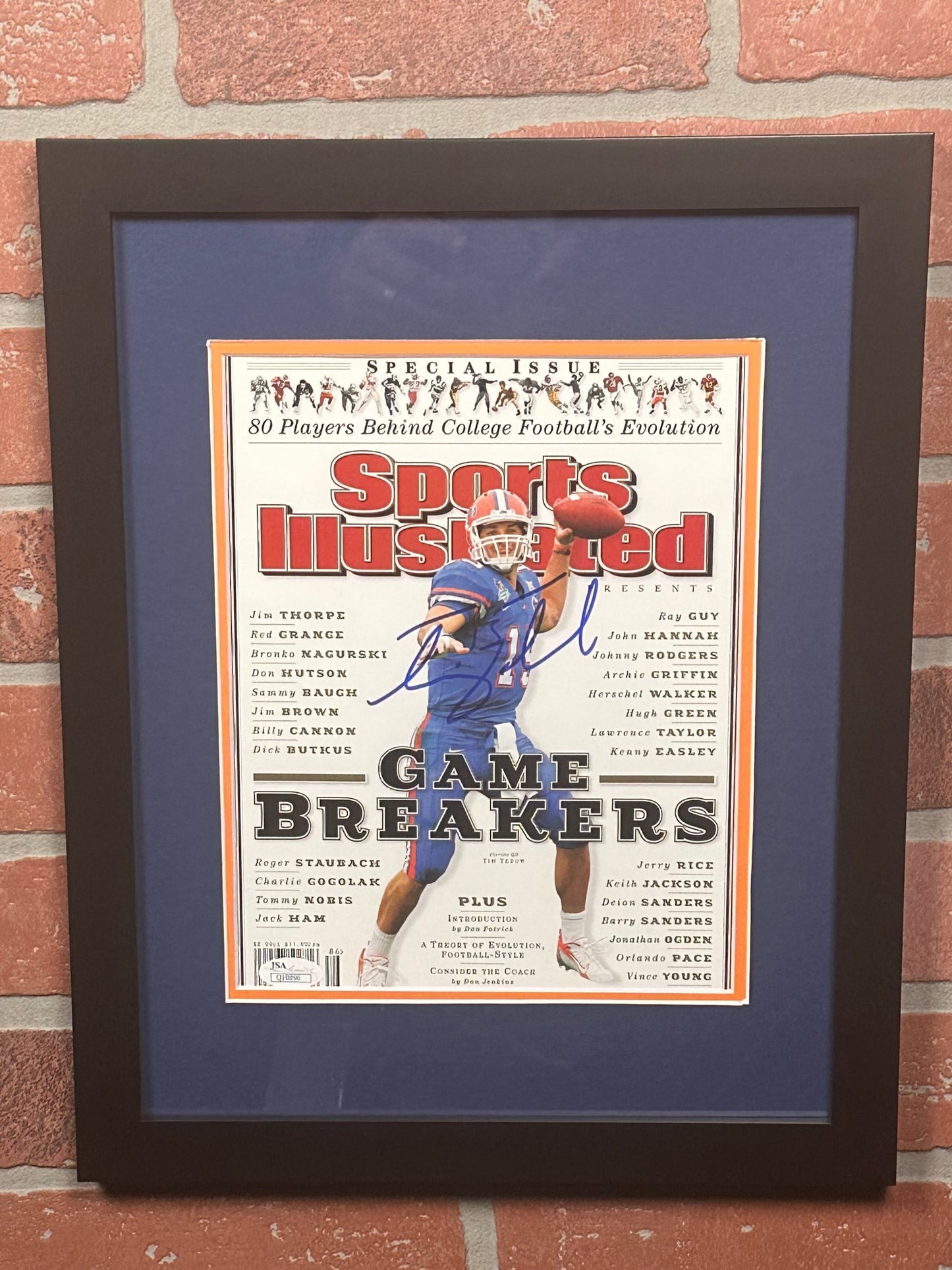 Tim Tebow Signed Sports Illustrated Cover Framed Game Breakers