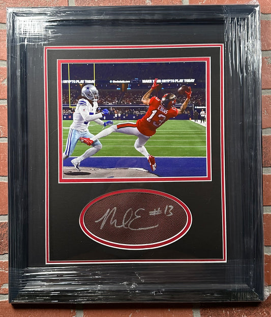 Mike Evans Signed Football Cut Out Framed With Picture.