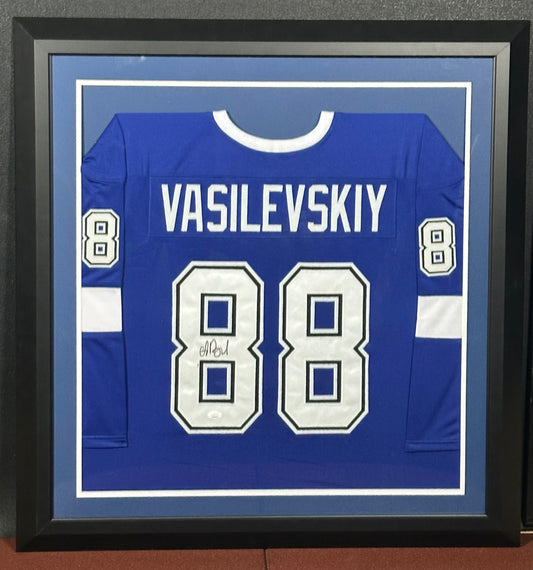 Autographed Framed Andrei Vasilevskiy Jersey