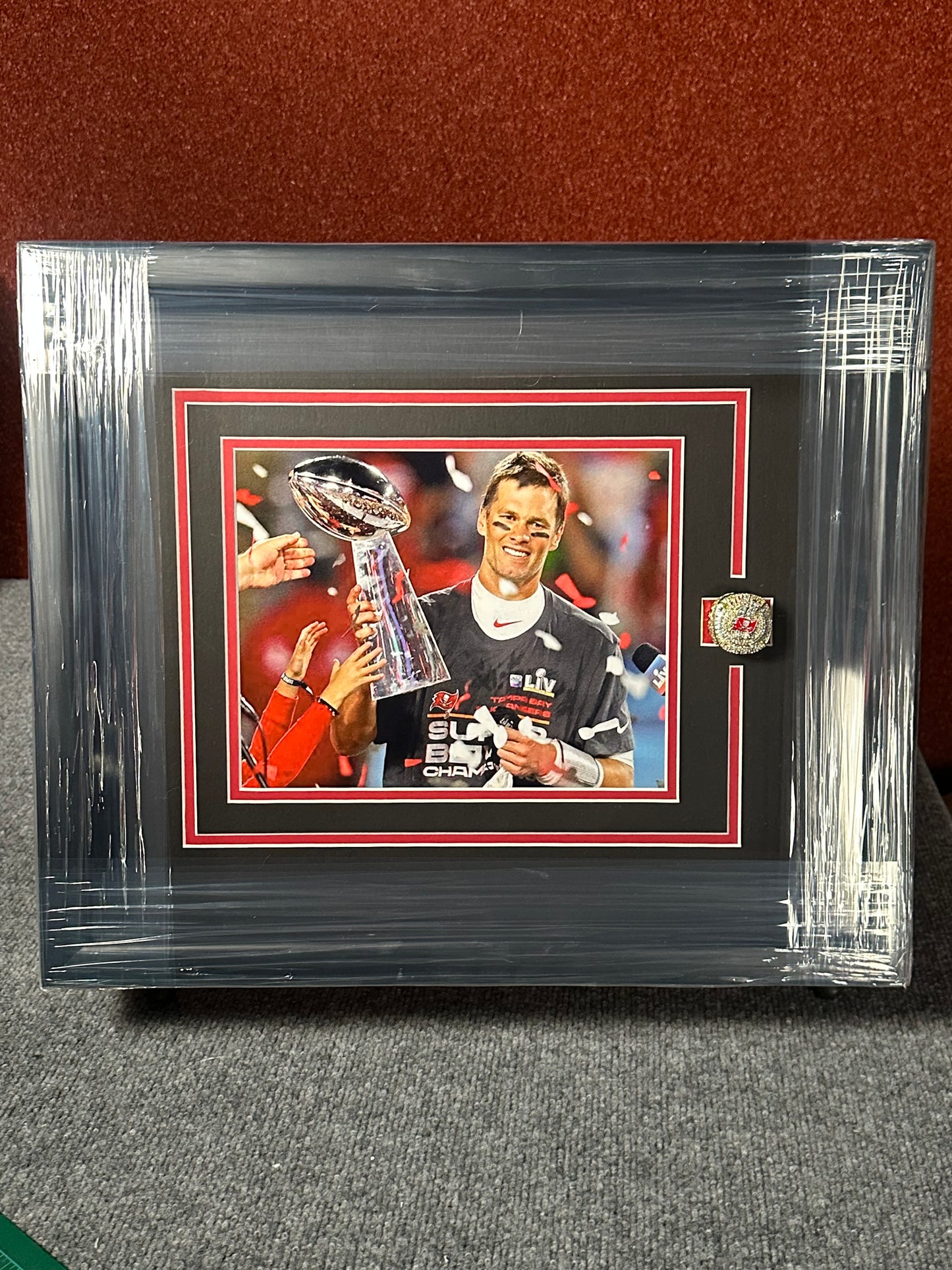 Tom Brady Replica Ring With Picture Framed