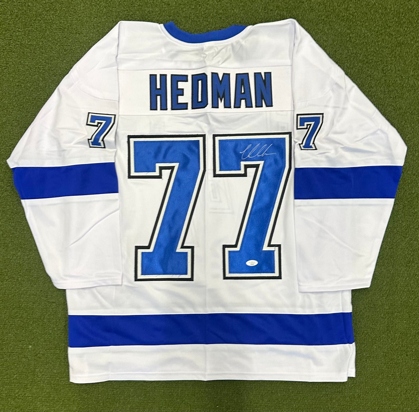 Victor Hedman White Lighting Jersey Autographed JSA Authenticated
