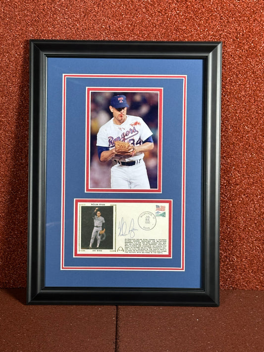 Nolan Ryan Signed FDC Collage Framed