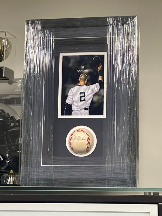 Derek Jeter Signed Baseball Shadow Box