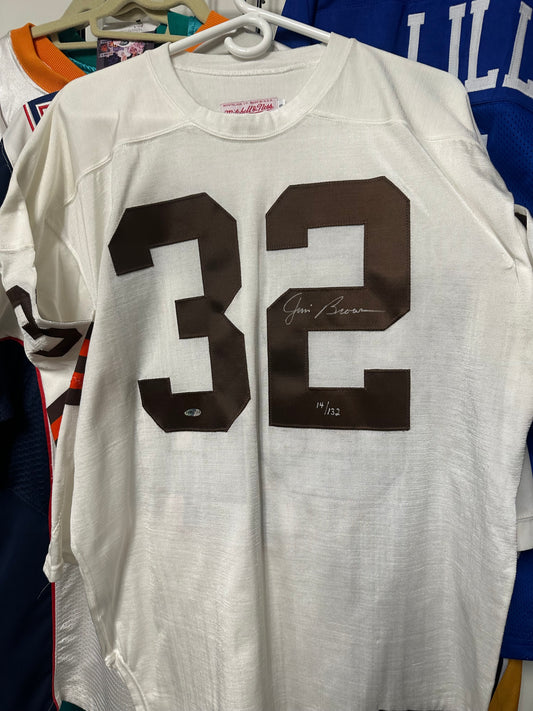 Jim Brown Mitchell and Ness Autographed Browns Jersey