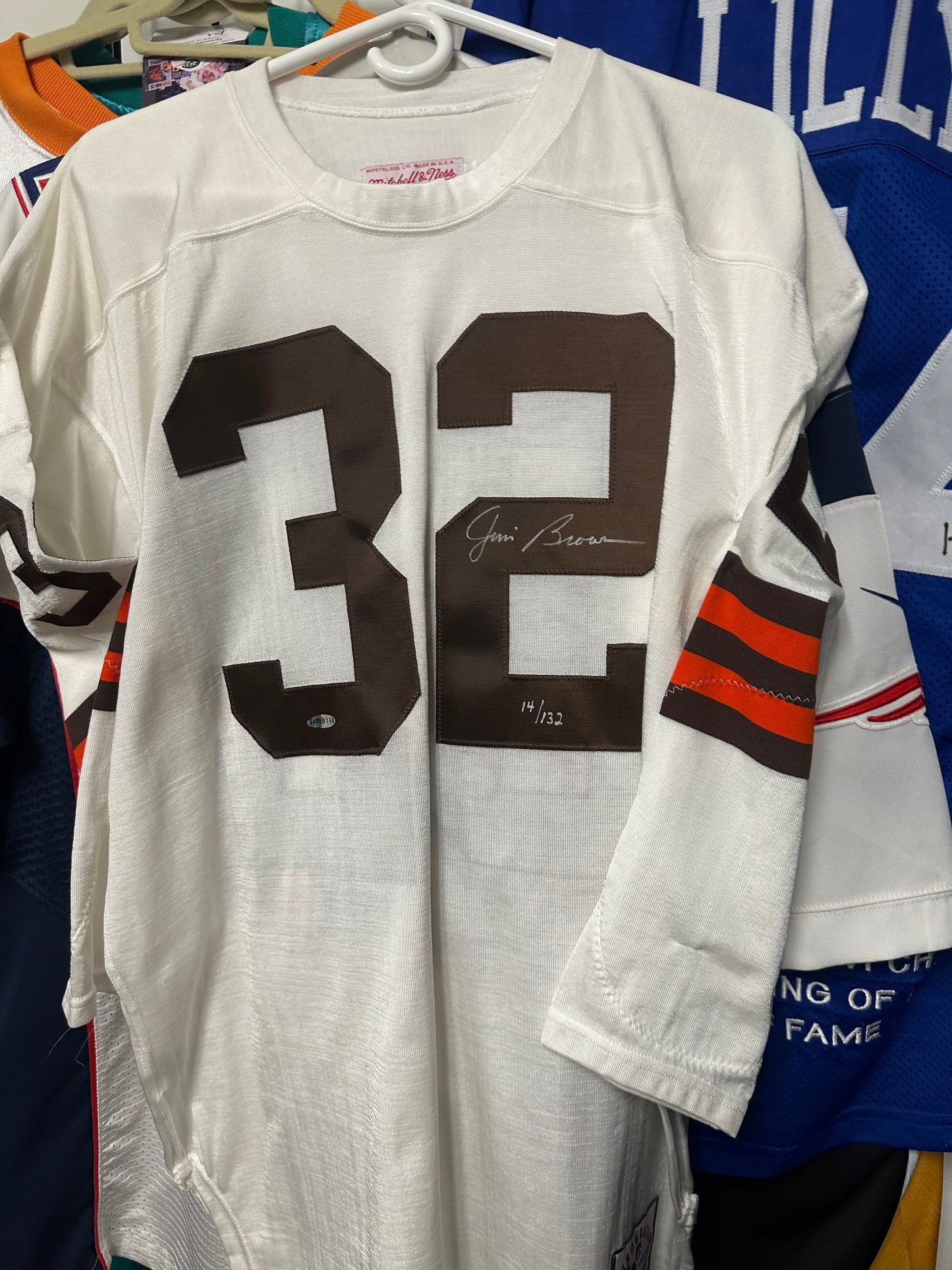 Jim Brown Mitchell and Ness Autographed Browns Jersey