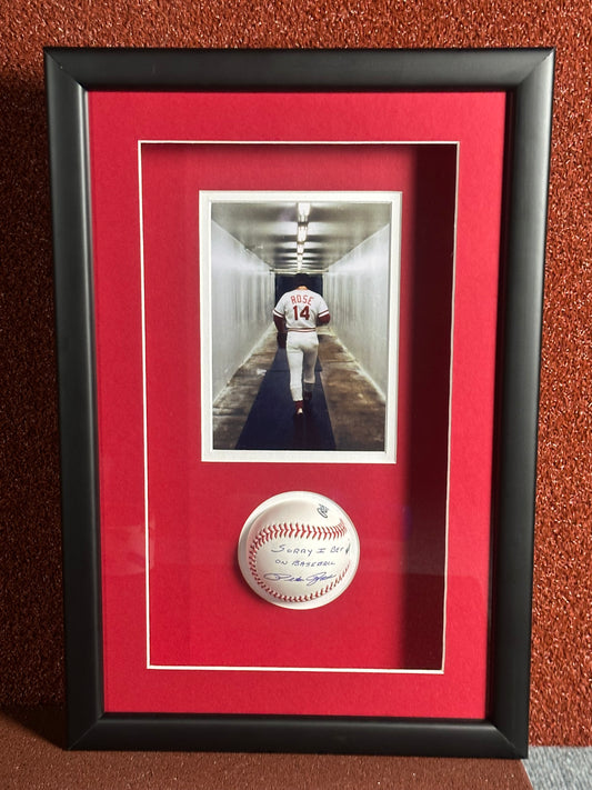 Pete Rose Signed Baseball In Shadow Box