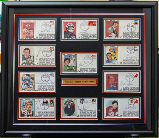 National Football HOF.Autographed First Day Cover Framed